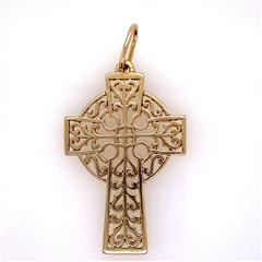 James Avery Retired Swirl Cross 14K Yellow Gold Pendant